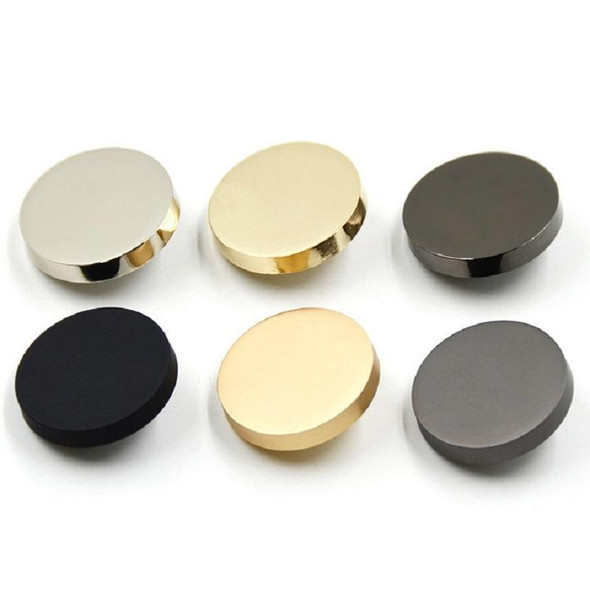 Black 100 PCS Flat Metal Button Clothing Accessories, Diameter:20mm