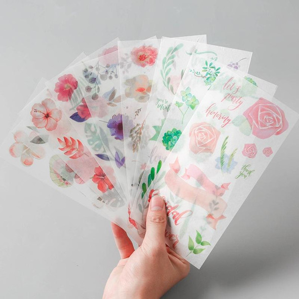 10 Sets DFGFGTZ Japanese Paper Hand Account Cartoon Material Sticker(Flower Attacked People)