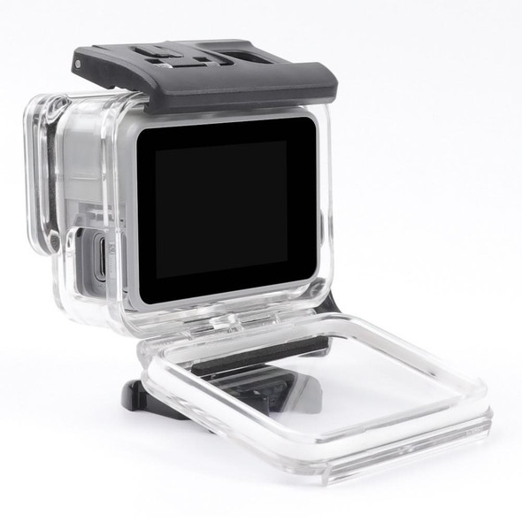 GoPro HERO7 White /Silver Skeleton Housing Side Hollow Protective Case with Buckle Basic Mount & Screw(Transparent)