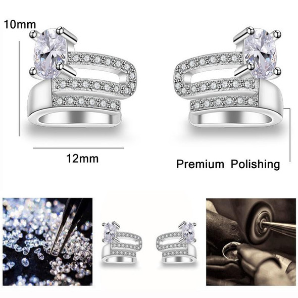 2 Pairs Ladies Without Pierced Ear Cuffs With Diamonds(K18)