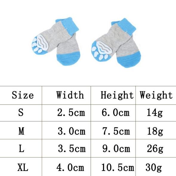 2 Sets HCPET M1911 Dog Indoor Car Cotton Socks Pet Anti-Scratch Socks, Size: M(Grey Blue)