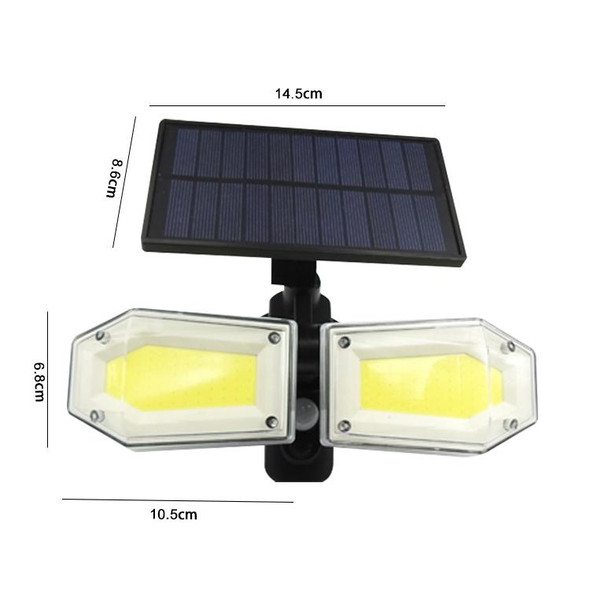 130 COBs Home Lighting Integrated Courtyard Waterproof Double Heads Rotatable Solar Wall Light Street Light