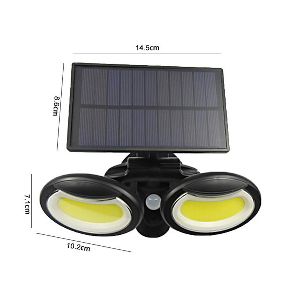 108 COBs Home Lighting Integrated Courtyard Waterproof Double Heads Rotatable Solar Wall Light Street Light