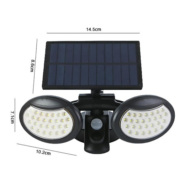 56 LEDs Home Lighting Integrated Courtyard Waterproof Double Heads Rotatable Solar Wall Light Street Light