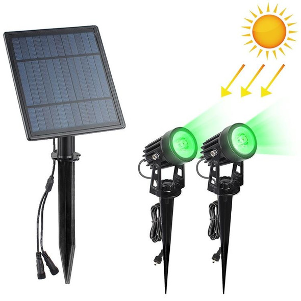 6W One for Two Solar Spotlight Outdoor IP65 Waterproof Light Control Induction Lawn Lamp, Luminous Flux: 300-400lm (Green Light)