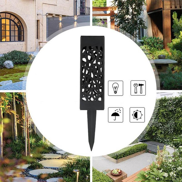 Outdoor Hollowing Out Solar Energy Garden Lawn Lamp(Warm White)