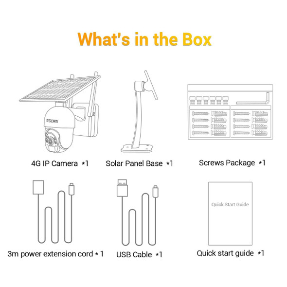 ESCAM QF450 HD 1080P 4G EU Version Solar Powered IP Camera with 32G Memory, Support Two-way Audio & PIR Motion Detection & Night Vision & TF Card