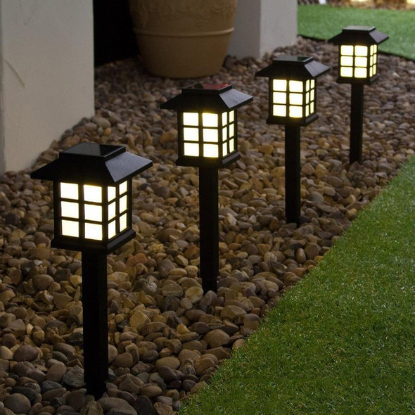 4 PCS Outdoor Solar Garden Night Light LED Household Small House Lawn Light(Warm Light)