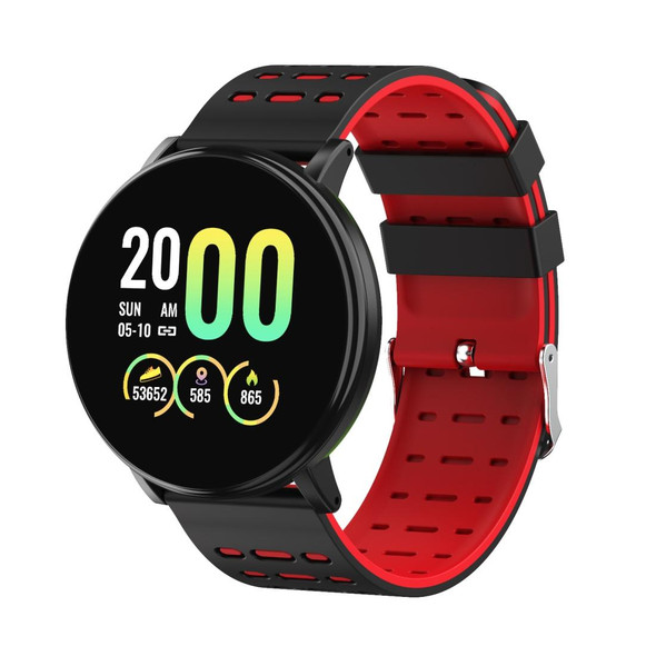 119plus 1.3inch IPS Color Screen Smart Watch IP68 Waterproof,Support Call Reminder /Heart Rate Monitoring/Blood Pressure Monitoring/Blood Oxygen Monitoring(Red)