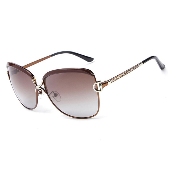 HDCRAFTER E016 Retro Fashion Ultraviolet-proof Polarized Sunglasses for Women(Brown)