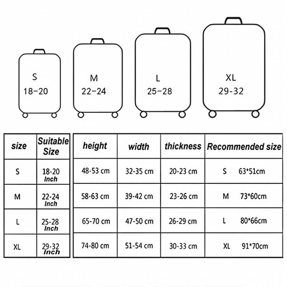 Travel Abrasion-resistant Elastic Luggage Protective Cover Suitcase Dust Covers, Size:18-21 inch(Green Ripple)