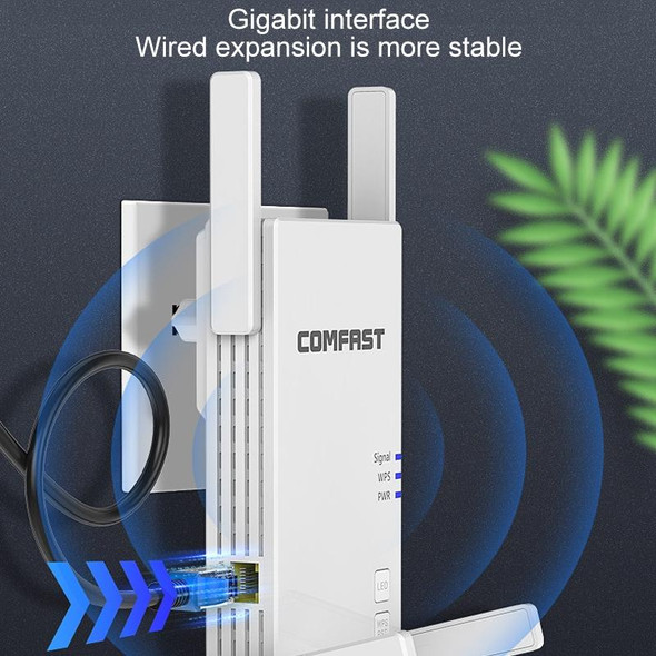 COMFAST CF-AC2100 2100Mbps Wireless WIFI Signal Amplifier Repeater Booster Network Router with 4 Antennas, UK Plug