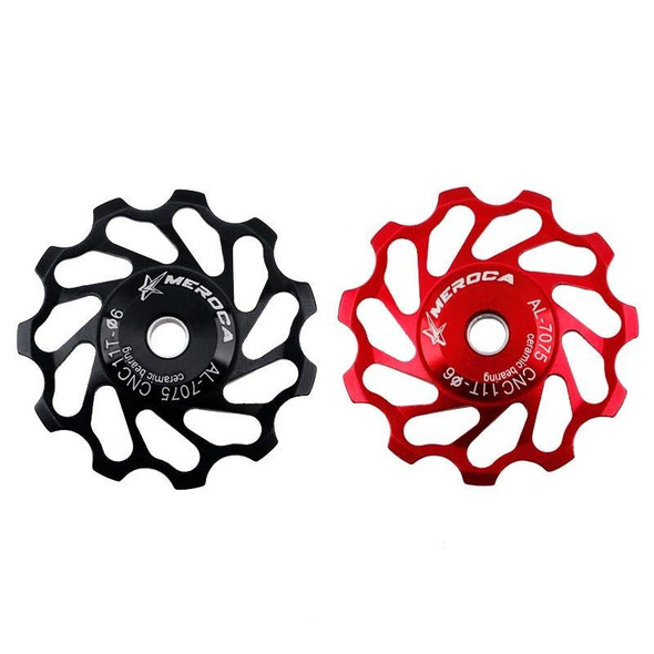 MEROCA Ceramic Bearing Mountain Bike Guide Wheel(11T Black)