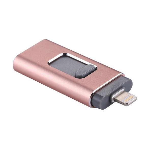 easyflash RQW-01B 3 in 1 USB 2.0 & 8 Pin & Micro USB 64GB Flash Drive(Rose Gold)