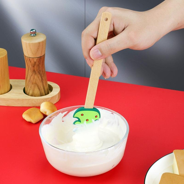 4 PCS Baking Christmas Silicone Scraper Mini Cream Cake Smear Wooden Handle Baking Tool(Cake)