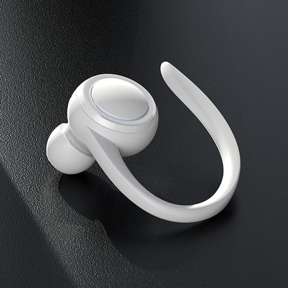 A1S Bluetooth Earphone Hanging Ear Incorporation True Sound Sports Single Ear Headset(White)