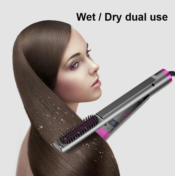 10-speed Adjustable Multifunctional Hair Straightening Curler Wet And Dry Electric Splint Straightening Comb, Power: US Plug