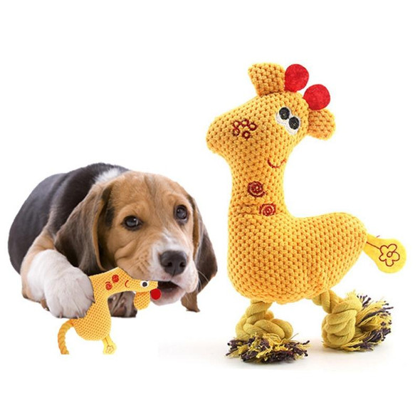 3 PCS Pet Plush Toys - Cats And Dogs Plush Corn Kernels Deer Vocal Dog Toy(Yellow)