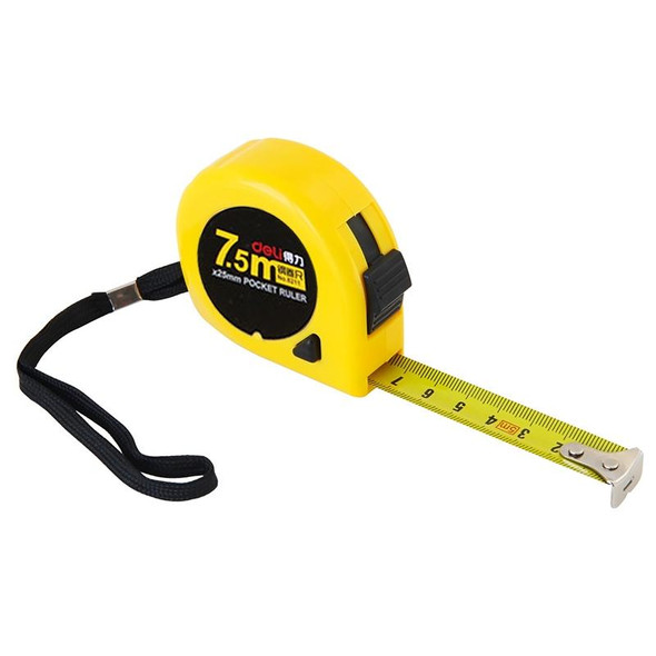 deli Retractable Ruler Measuring Tape Portable Pull Ruler Mini Tape Measure, Length: 7.5m