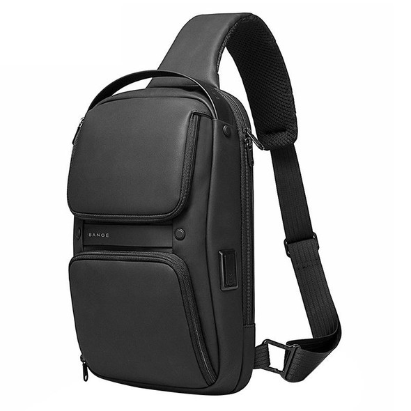 Bange BG-7258 Men Oxford Cloth Waterproof Crossbody Chest Bag with USB Port, Size: 35 x 21 x 12cm(Black)