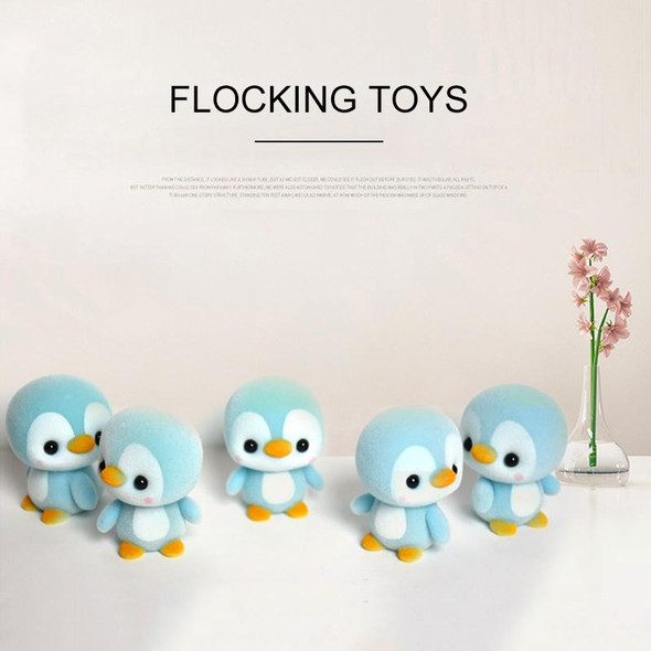 Little Cute PVC Flocking Animal Penguin Dolls Birthday Gift Kids Toy, Size: 4*4*5.5cm(Blue)