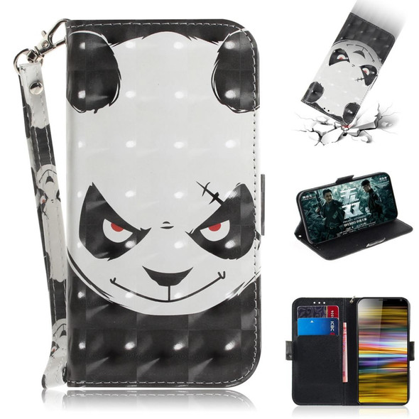3D Painting Pattern Coloured Drawing Horizontal Flip Leatherette Case with Holder & Card Slots & Wallet - Sony Xperia 10 Plus(Angry Bear)