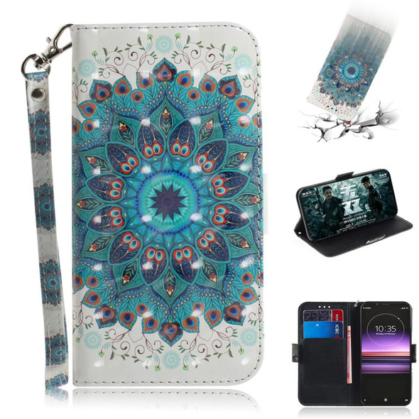 3D Painting Pattern Coloured Drawing Horizontal Flip Leatherette Case with Holder & Card Slots & Wallet - Sony Xperia 1 / Xperia XZ4(Paecock)