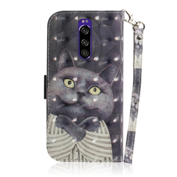 3D Painting Pattern Coloured Drawing Horizontal Flip Leatherette Case with Holder & Card Slots & Wallet - Sony Xperia 1 / Xperia XZ4(Hug Cat)