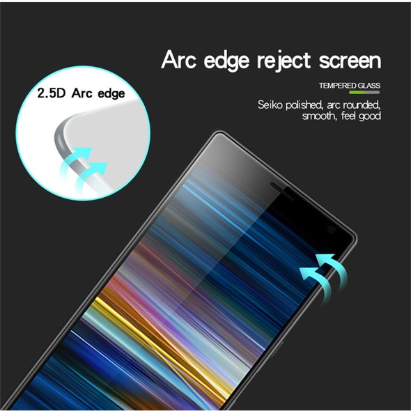 PINWUYO 9H 2.5D Full Screen Tempered Glass Film for Sony Xperia 10 (Black)