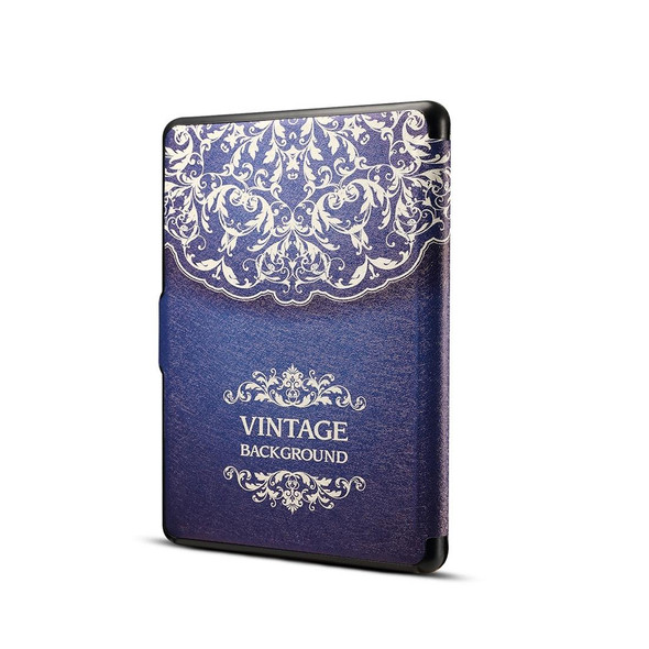 European Flower Vine Print Horizontal Flip PU Leatherette Protective Case for Amazon Kindle Paperwhite 1 & 2 & 3 with Sleep / Wake-up