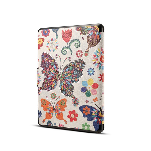 Colors Butterfly Print Horizontal Flip PU Leatherette Protective Case for Amazon Kindle Paperwhite 1 & 2 & 3 with Sleep / Wake-up
