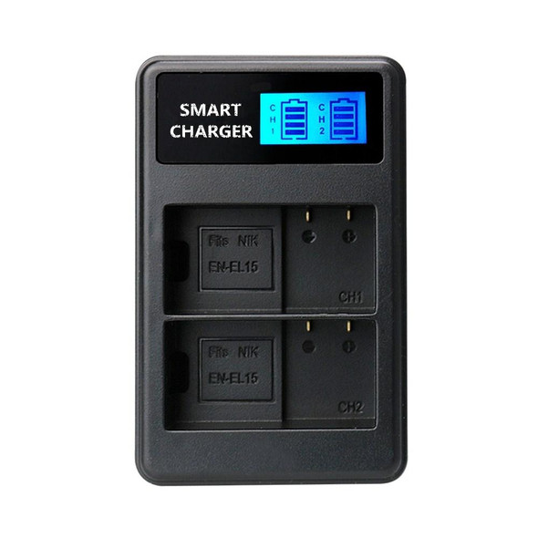 Suitable - Nikon EN-EL15 Smart LCD Display USB Dual Charger