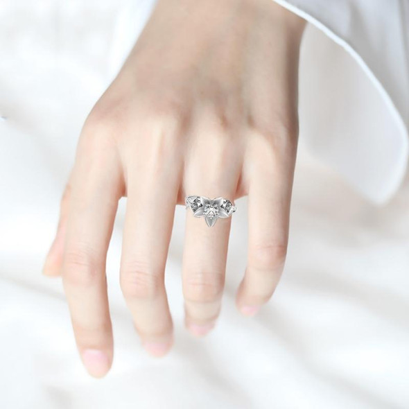 Fashion Rose with Diamond Women Wedding Ring, Ring Size:8