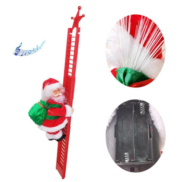 Electric Santa Claus Toy Christmas Children Gift Decoration, Specification: Red Ladder