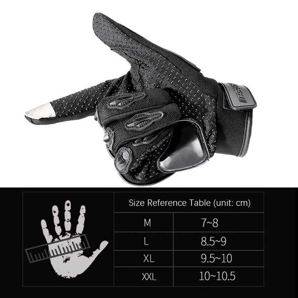 BSDDP RH-A0107 Motorcycle Riding Anti-Fall Full Finger Gloves, Size: M(Black+Grey)