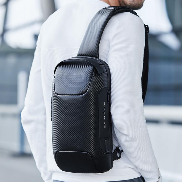 Bange 22085 plus Carbon Fiber Anti-theft Waterproof Crossbody Chest Bag for Men & Women, Size: 34 x 18 x 10cm(Black)