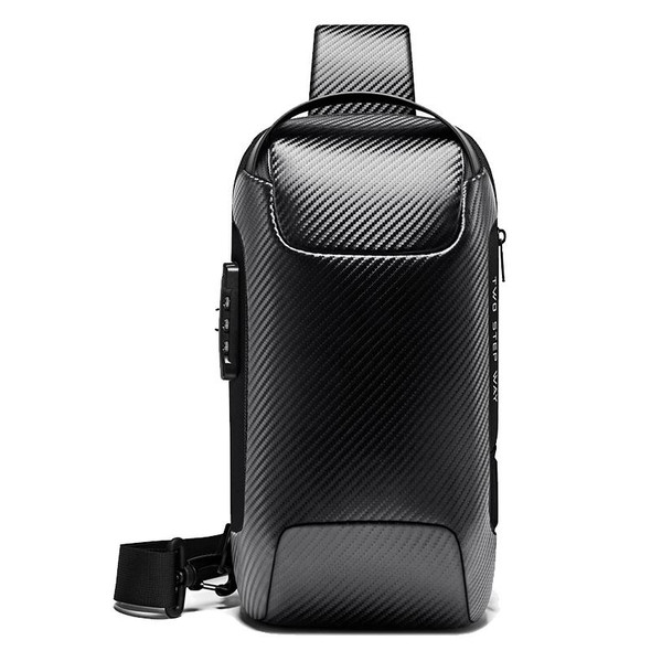 Bange 22085 plus Carbon Fiber Anti-theft Waterproof Crossbody Chest Bag for Men & Women, Size: 34 x 18 x 10cm(Black)