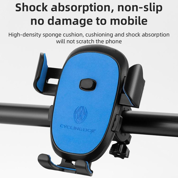 2 PCS CYCLINGBOX BG-2930 Bicycle Mobile Phone Frame Plastic One-Click Lock Mobile Phone Bracket, Style: Handlebar Installation (Black