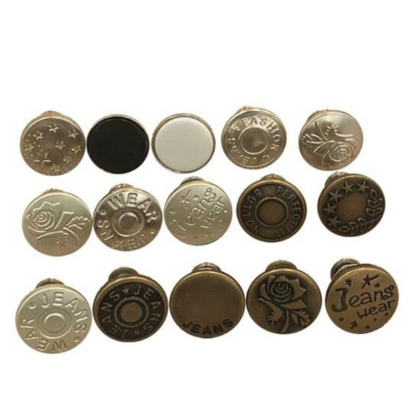 20 PCS 17mm Jeans Buttons Nail-Free Adjustable And Detachable Buttons, Colour: Style 2