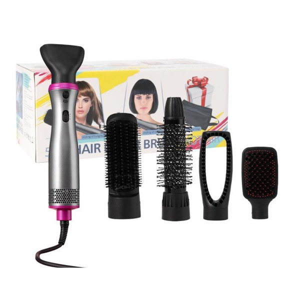 5 in 1 Curling And Straightening Hot Air Comb(EU Plug 220V Gray)