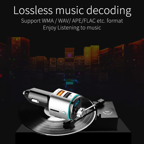 BC42 Bluetooth 5.0 Multi-function Car Colorful Atmosphere Lamp MP3 Player, Support TF Card & U Disk & FM
