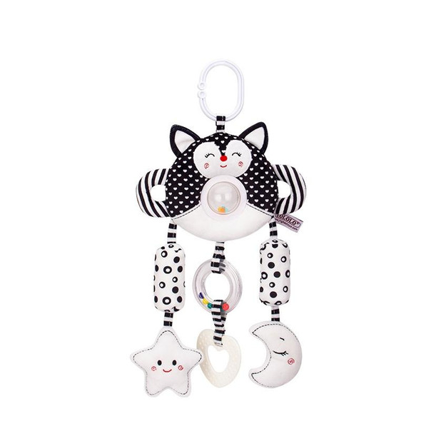 Newborn Baby Stroller Pendant Black And White Wind Chime 0-1 Year Old Early Education Toy Baby Comfort Bed Bell(2B Fox)
