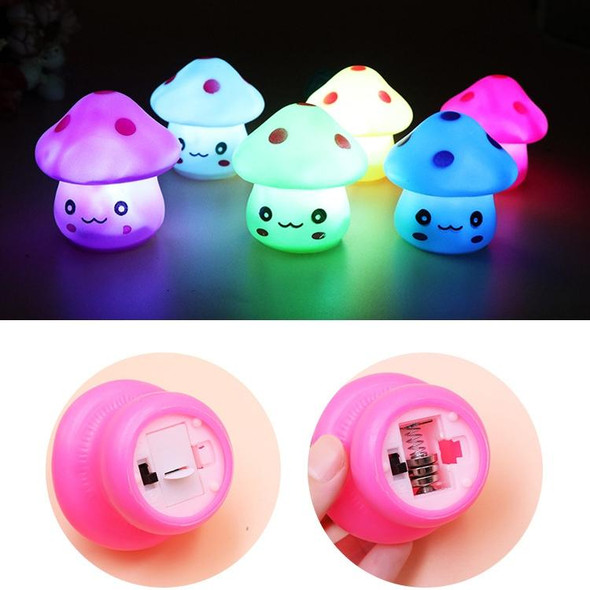 10 PCS Mushroom Night Light 7-colors LED Decoration Lamp(White )