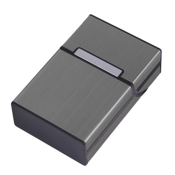 Aluminum Cigar Cigarette Case Tobacco Holder Pocket Box Storage Container Smoking Set(Gray)