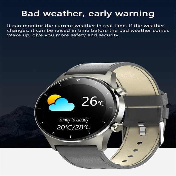 E13 1.28 inch IPS Color Screen Smart Watch, IP68 Waterproof, Leatherette Watchband, Support Heart Rate Monitoring/Blood Pressure Monitoring/Blood Oxygen Monitoring/Sleep Monitoring(Gold)