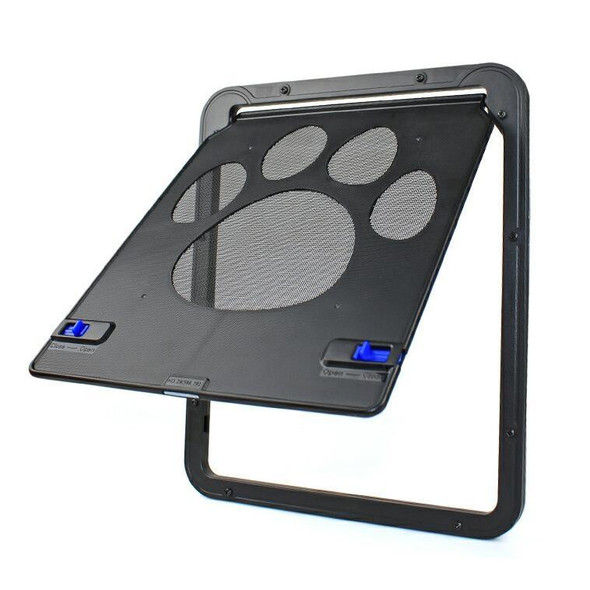 Pet Supplies Dog Paw Print Door Bite-Proof Small Dog Cat Screen Window Door Cat And Dog Door(Black)