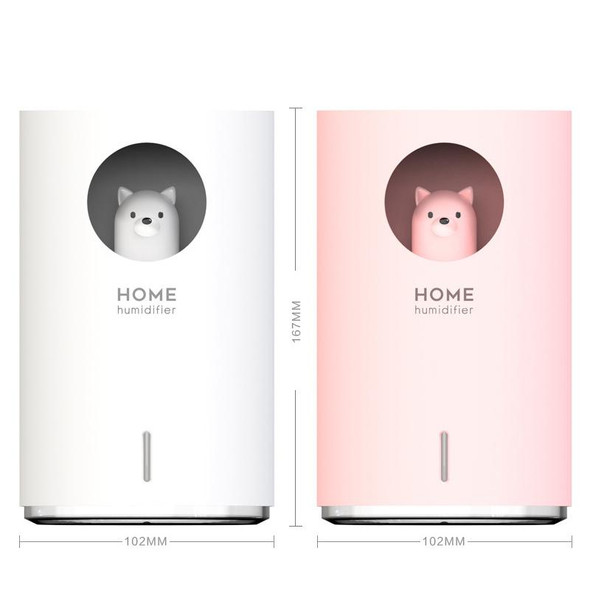 K9 Humidifier Colorful Night Light Home Large Capacity USB Office Aromatherapy Machine Atomizer(Polar Bear White)