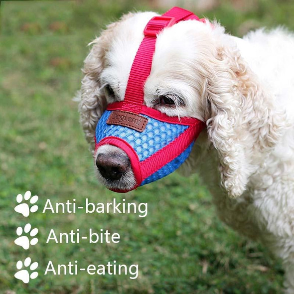 Doglemi Dog Muzzle Pet Supplies Breathable Bark Stopper Muzzle Dog Mouth Cover, Specification: M(Red)