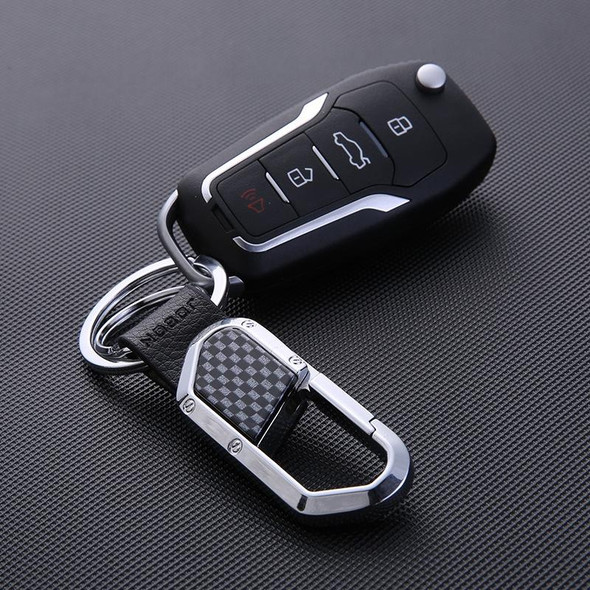 JOBON ZB-106A Business Men Metal Keychain Double Loop Car Pendant Keychain(Black Nickel)