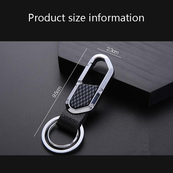 JOBON ZB-106A Business Men Metal Keychain Double Loop Car Pendant Keychain(Black Nickel)